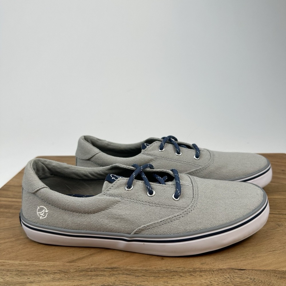 New Kids Sperry Spinnaker Washable Gray Washable Canvas Boat Sneakers Shoes 5 Y